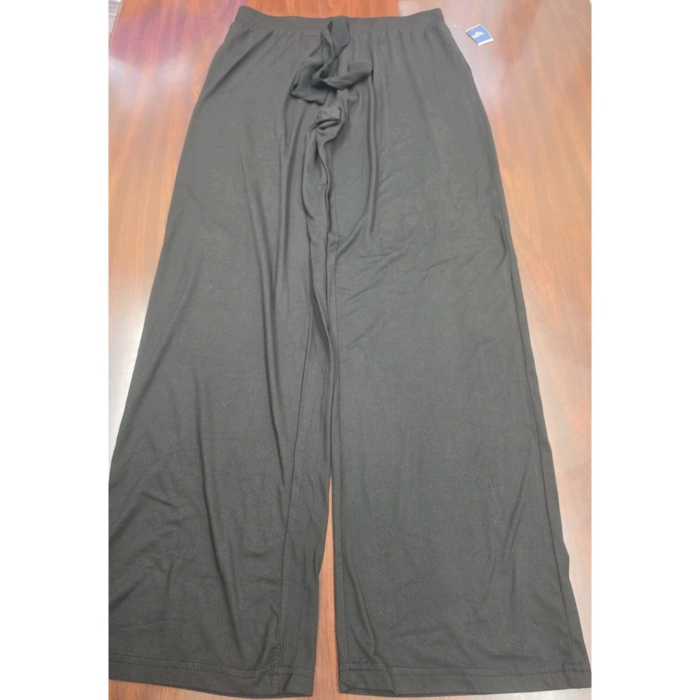 Fabulous Just Like You Womens Black Wide Leg Pants Tie Waist Pull On Size M